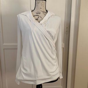 karl lagerfeld top classic soft white blouse small